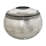 Silver Metal Vase 25 Cm X 20 Cm