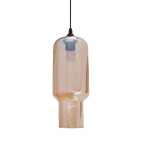 Regina Glass Pendant Light Amber Clear Mirrored Frosted - Half Frosted