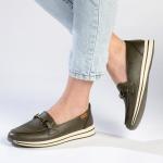 Pierre Cardin Ladies Moc Platform Sneaker - Olive - 8