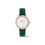 Crystalline Bezel Green Croc Rose Gold