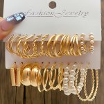 6 12 Pairs Set Of Delicate Hoop Earrings Zinc Alloy Jewelry Simple Elegant Style Gift For Women Daily Casual