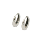 Petite Solid Silver Hoop Earrings - Silver