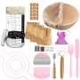 Banneton Bread Proofing Basket Sourdough Starter Kit Baking Supplies 20 Pcs