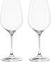 Clear Wine Glass Purple Stem La Perla Set Of 2