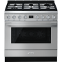 Smeg 90CM Portofino Gas Electric Pyrolytic Cooker - Stainless Steel CPF9GPX