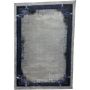 Modern Grey And Blue Framed Border Turkish Rug - 230 160CM