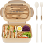 1pc 1000 ML Lunch Box With Tableware For Office Workers Square Divided Microwave Oven Bento Box Leakproof Food Container Hand Wash For Back To