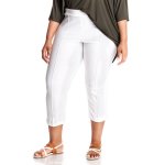 Donnay Plus Size Comfort Waist Cropped Bengaline Pants - White