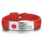 CBA102676 - Personalized Medical Alert Bracelet Stainless Steel & Silicone Strap