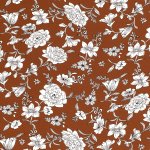 Crepe Georgette Floral Brique 15220 056