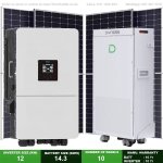 12KW Hybird Inverter - Dyness 14.3KWH Power Brick Battery + 10 Solar Pv Panels