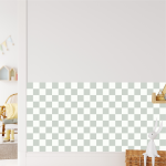 Checkered Panel Wall Sticker- Sage Green