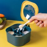 Four Compartments All-in-one Seasoning Box Kitchen Salt Seasoning Box Condiment Box Set Home With Spoon Spice Bottle Jar For Res