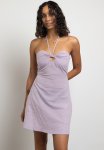 Textured Halter Neck MINI Dress - Lilac
