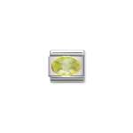 Composable Classic Link With Green And Faceted Stones