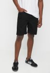 Slim Rigid Denim Shorts In Black - True Black