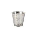 Candle Holder V VOTIVEMOTTLEDSILVER6.5 6CM