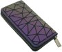 Ladies Zip Around Purse With 14 Compartments - Holographic Colour Card Holder