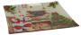 Square Glass Plate - Santa By Fire Place 25CM