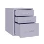 Steel Desk Organizer 3 Drawer Desktop Storage Cabinet - Purple