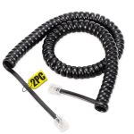 Uvital 2 Pack Phone Cord For Landline 1.4 Ft Coiled Black Telephone Handset Cord - Usually Stretched To 2-4.5 Ft Max Stretched L