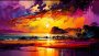 Canvas Wall Art - Canvas Wall Art Sunset On The Beach - B1086 - 120 X 80 Cm