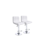 Smte Pair Of Als Leather Swivel Bar Stools White With Keychain