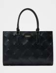 Lorelai Large Lattice Tote Bag - 0 Black