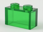 Parts Brick 1 X 2 Without Bottom Tube 3065 - Trans-green