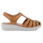 Hush Puppies Shilah Leather Closed Toe Sandal - Tan - 8