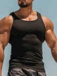 Men's Solid Tank Top Active Crew Neck Skinny Sleeveless Top Men's Clothing For Summer Outdoor