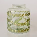 Green & Gold Etched Vase – 19X17CM