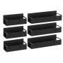 6 Pieces Magnetic Spice Rack Organizer For Refrigerator With 12 Hooks Black