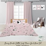 Kids Duvet Set Bunny Panda Dotted Leaf Flower