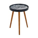 Coffee Table Black Edging And Grey Marble