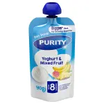 Purity Pureed Baby Food Pouch Yoghurt & Mixed Fruit 150ML