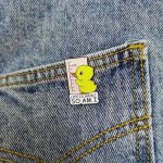 Adorable And Cute Little Duckling Measuring Tape Brooch For Girls Life Is Brief Just Like Me English Phrase Pin For Clothing Bag