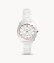 Fossil Gabby Three-hand Date White Stainless Steel And Ceramic Women's Watch - CE1115