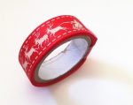 Red Ribbon Tape With Santa Slay Design 15MM X 1M