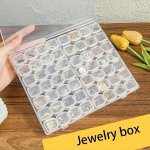 1PC 28GRIDS 56GRIDS Portable Transparent Jewelry Box - Earrings Necklace Jewelry Tray Storage Box