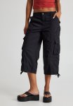 Woven Capri Cargo - Black