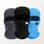 1PC Unisex And Windproof Solid Raw Decor Fashion Balaclava Hat With Heart Broken Pattern Autumn And Winter Warm Ski Cold Hat For