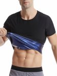 Men's Tight Fit Sauna Sweat Workout Crew Neck T-shirts Full Body Shapewear For Men
