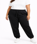 Ladies Basic Trackpants Cuff Black - 6XL Black