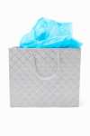 Senza Luxury Gift Bag Embossed With Handles Silver & Gold 420MM X 310MM