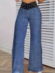 Cross Strap Straight Leg Pants Casual Loose Pants For Spring & Summer Women's Clothing