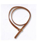 Genuine Leather MINI Buckle Skinny Belt - Tan Free