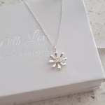 Faye 925 Sterling Silver Cz Flower Necklace 9MM On 45CM Chain
