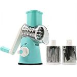 Multifunctional Shredder Tabletop Drum Grater With 3 Interchangeable Drums Blue