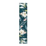 Dark Aqua Flowers Close Up Table Runner By Mark Van Vuuren